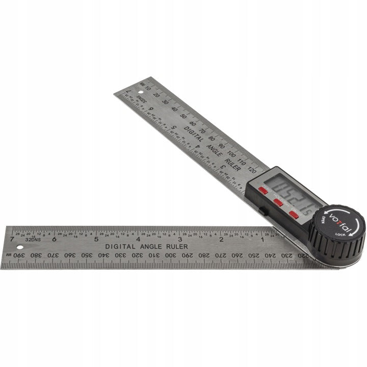 DIGITAL ELECTRONIC PROTRACTOR WITH LCD SCREEN RULER 200 MM 360° STEEL Manufacturer code V077400