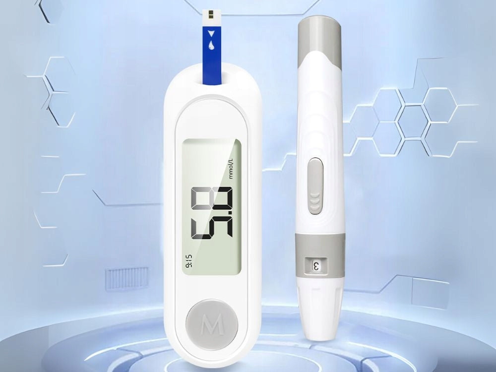 DIGITAL GLUCOSE METER SET LCD 50 STRIPS 50 LANCETS BLOOD SUGAR TEST Medical device no