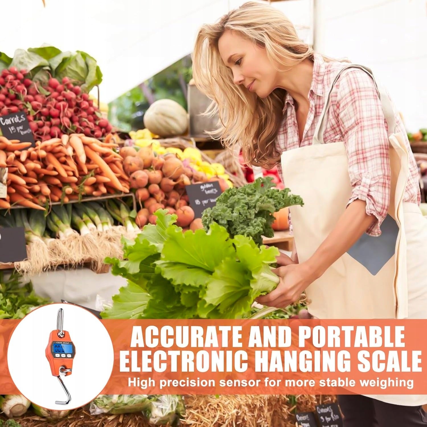 DIGITAL HANGING SCALE 300 KG WITH LCD DISPLAY PORTABLE WITH HOOK Brand Agawa