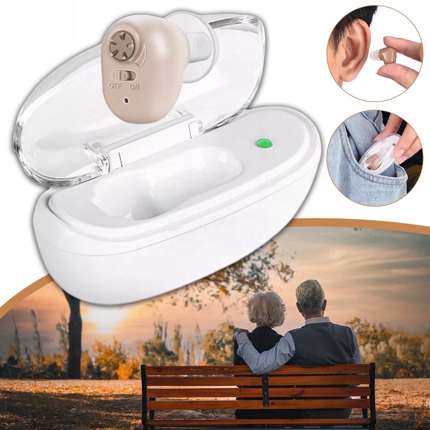 DIGITAL HEARING AMPLIFIER, PERSONAL AMPLIFIER, AMPLIFIER SET WITH CASE