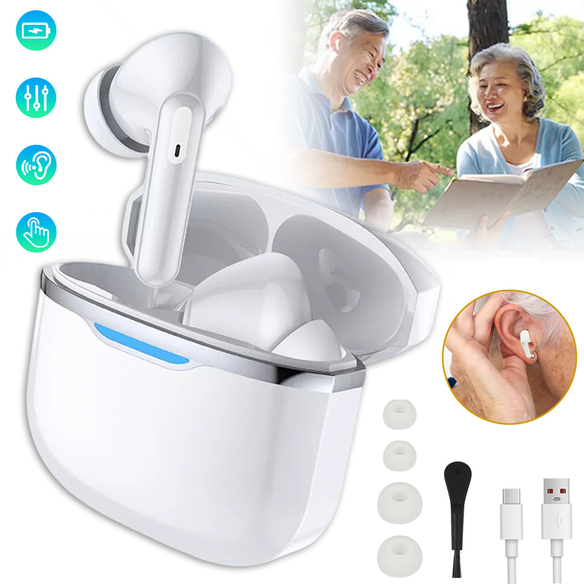 DIGITAL HEARING AMPLIFIERS, HEARING AID BLUETOOTH 5.3 HEADPHONES