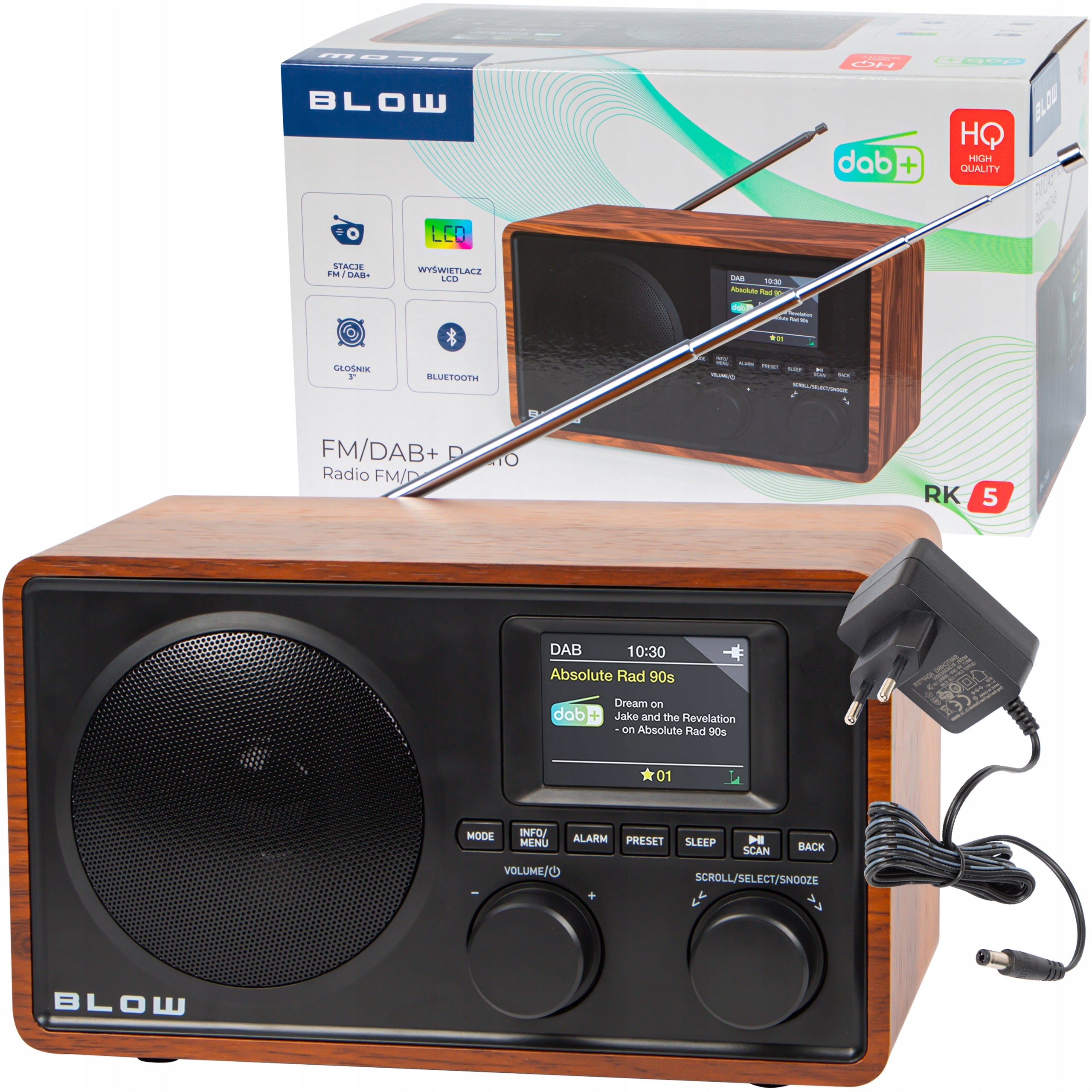 DIGITAL KITCHEN RADIO RETRO BLUETOOTH DISPLAY DAB+ FM AUX USB ANTENNA Packaging status original