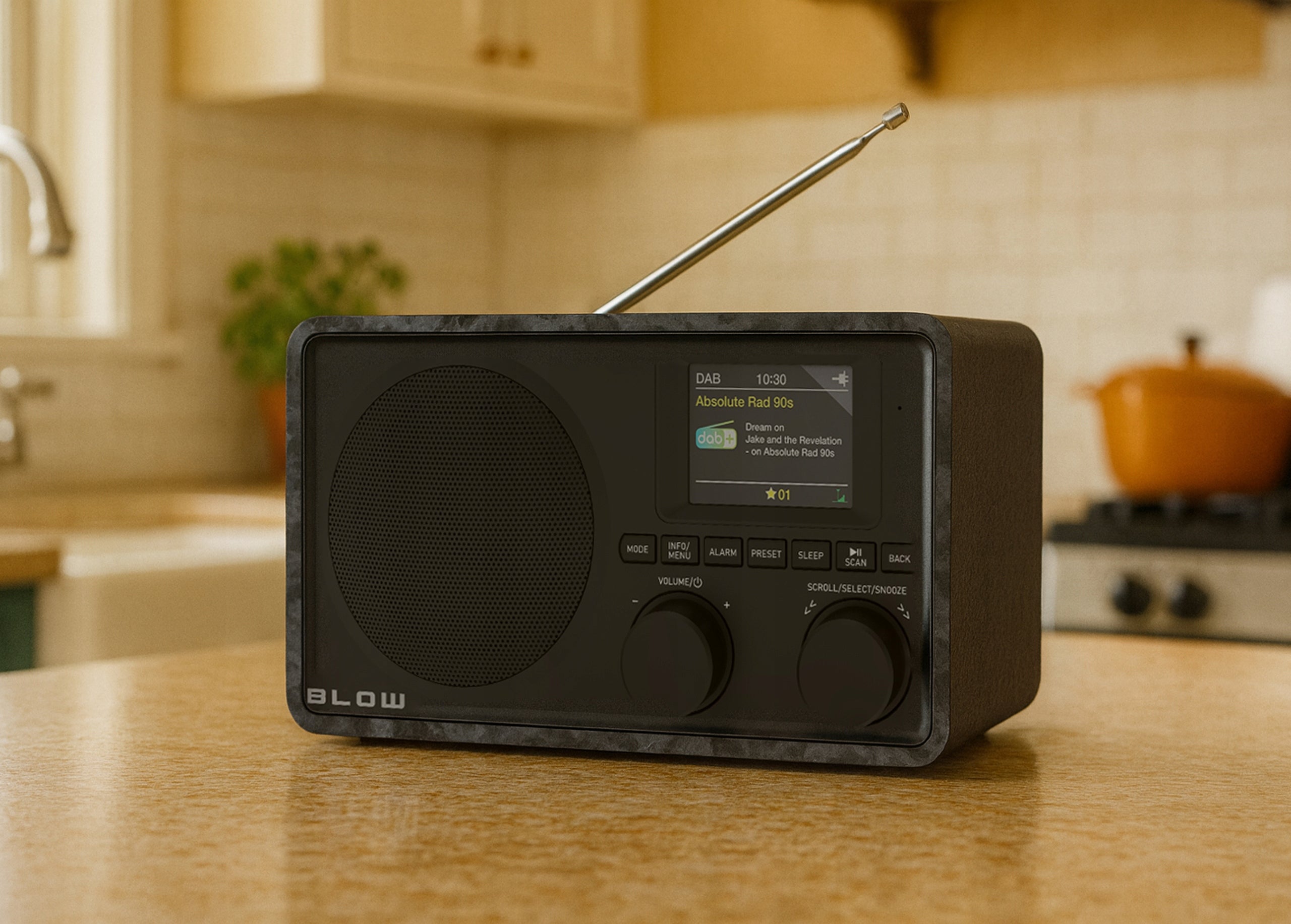 DIGITAL KITCHEN RADIO RETRO BLUETOOTH LCD DAB+ FM AUX USB TFT 2,4 BLACK Manufacturer code 77-576#