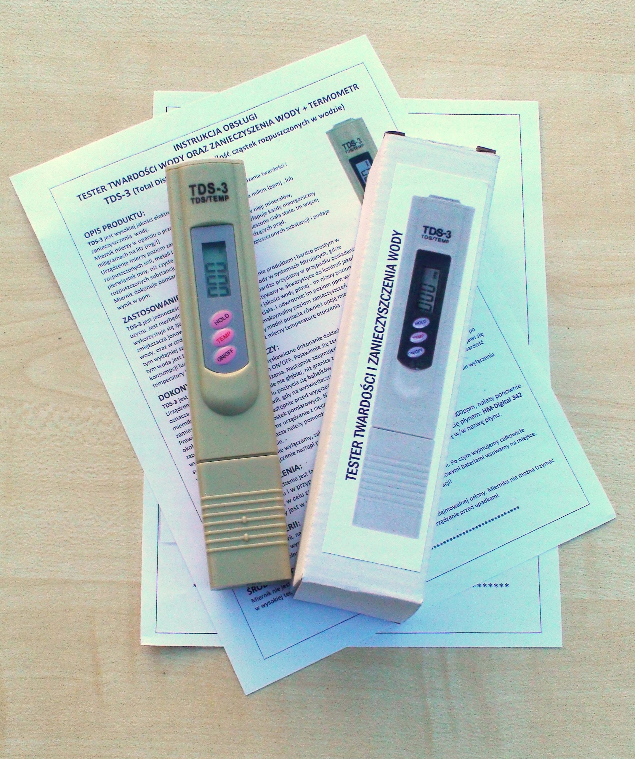 DIGITAL METER WATER QUALITY TESTER TDS-3 + POLISH MANUAL Packaging status original