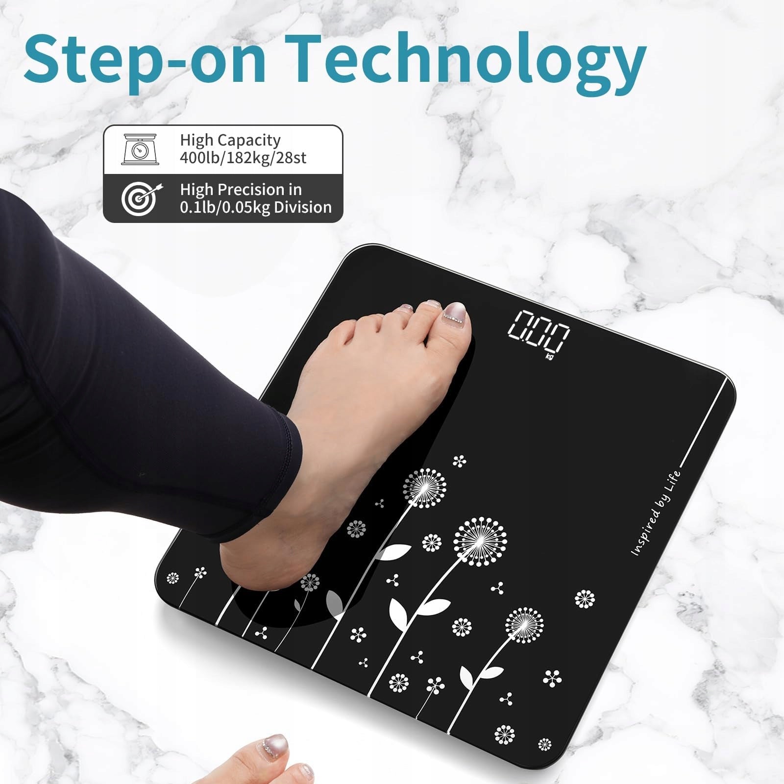 DIGITAL PERSONAL SCALE 182KG LED BATHROOM PRECISION GLASS Brand Vitafit