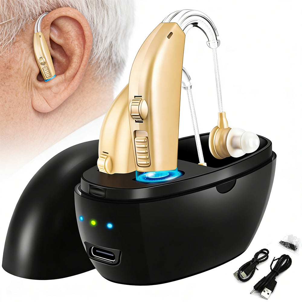 DIGITAL RECHARGEABLE IN-EAR HEARING AIDS WITH 25H CHARGING CASE