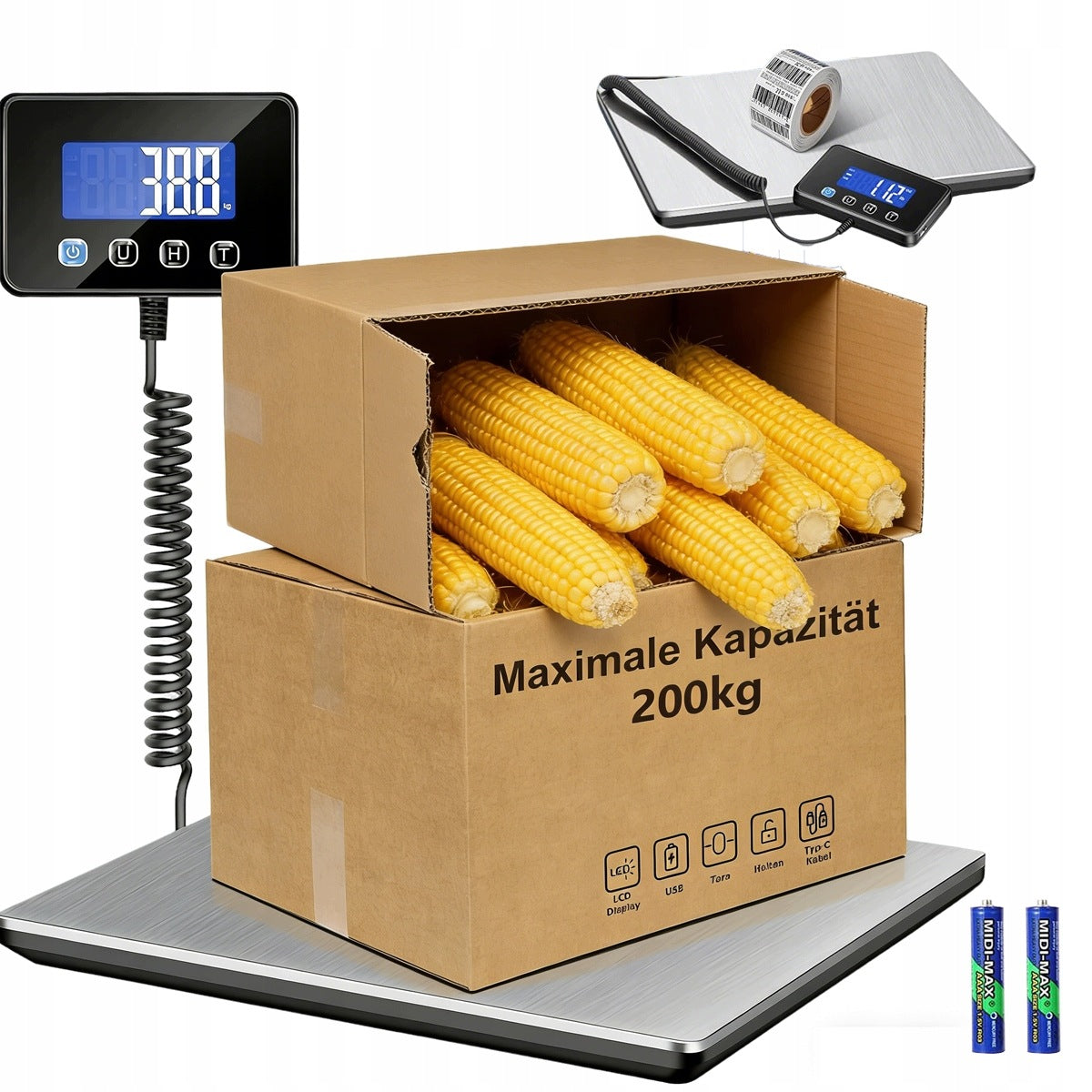 DIGITAL SCALE 200KG LCD 4 UNITS TARE FUNCTION FOR HOME WAREHOUSE STORE