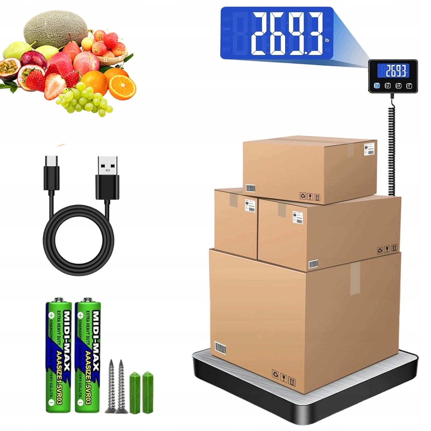 DIGITAL SCALE 200KG LCD DISPLAY TARE FUNCTION FOR HOME WAREHOUSE STORE