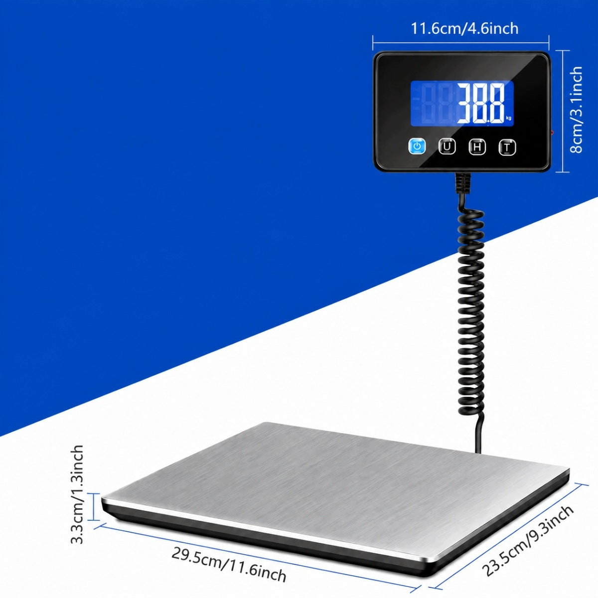 DIGITAL SCALE 200KG WITH DISPLAY AND TARE, SILVER Brand no brand