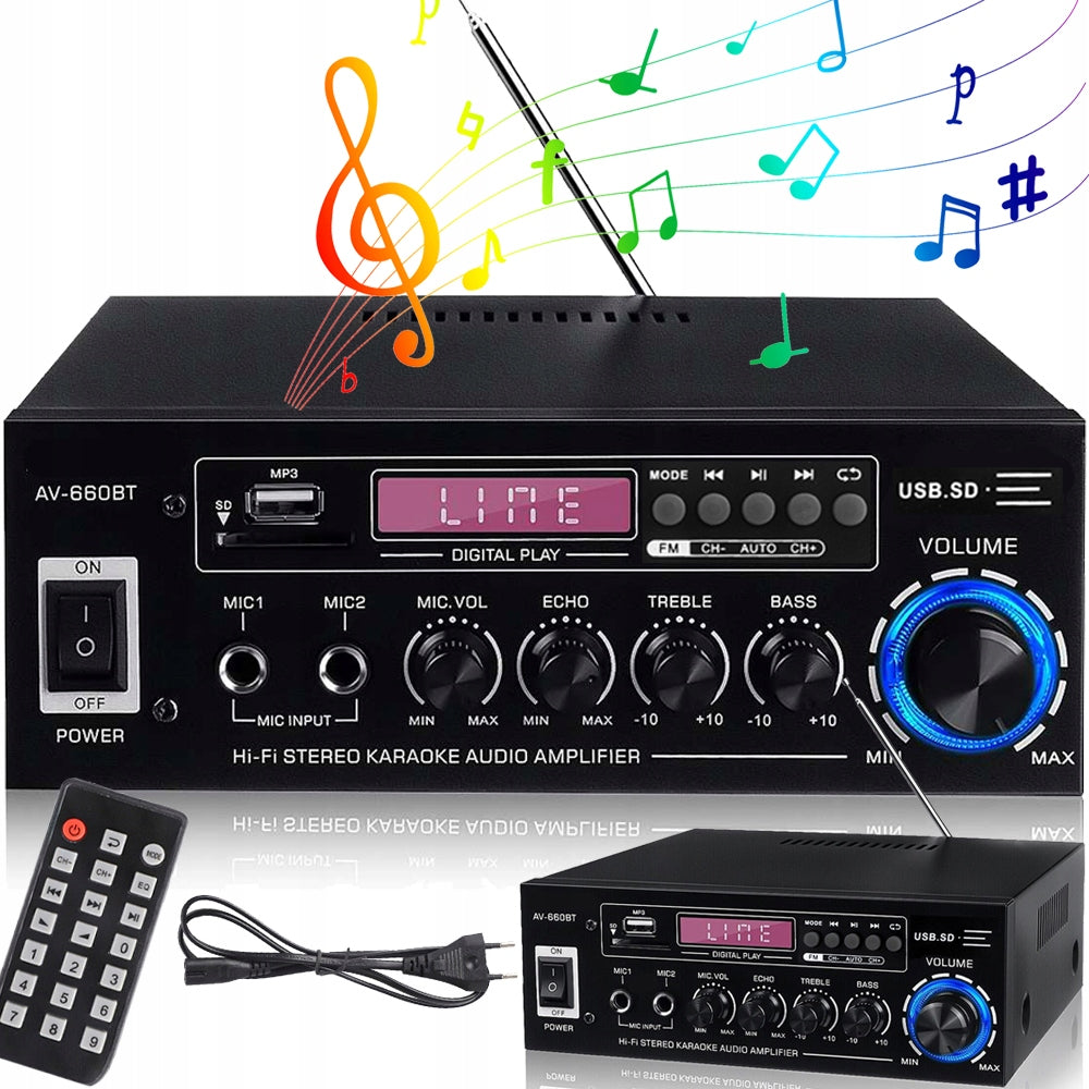 DIGITAL SOUND POWER AMPLIFIER STEREO BLUETOOTH FM RECEIVER