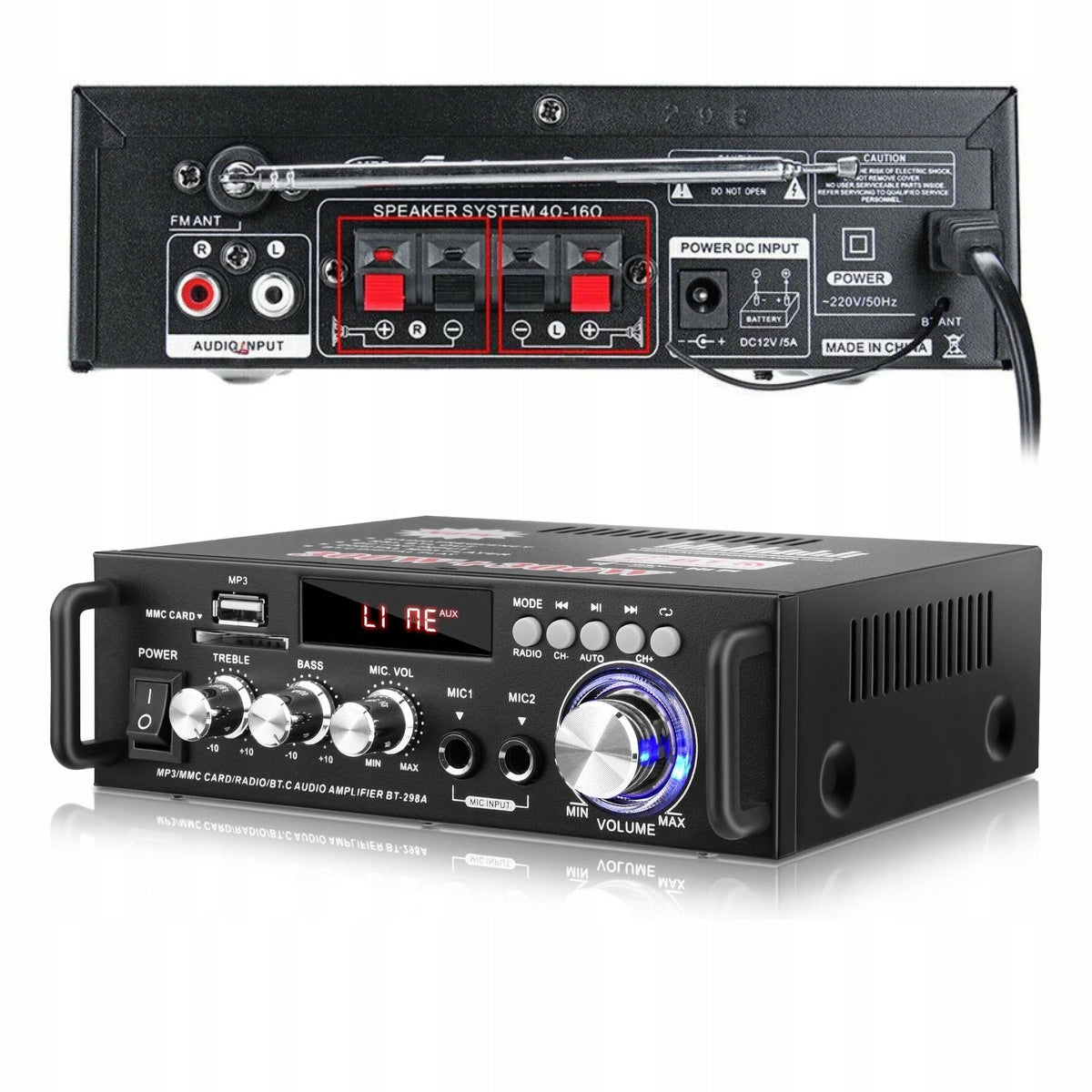DIGITAL STEREO SOUND AMPLIFIER BLUETOOTH RECEIVER WITH REMOTE CONTROL