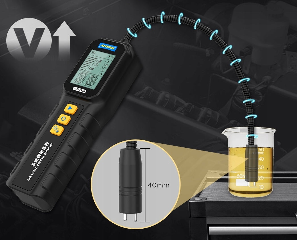 DIGITAL TESTER BRAKE FLUID METER DOT 3 4 5 WITH DISPLAY AND PROBE Manufacturer code AS501 Brake Fluid Tester ATE TRW BOSCH BREMBO