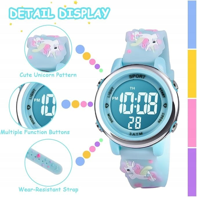 DIGITAL WATCH FOR GIRLS CHILDREN UNICORN LIGHT UNICORN LED Mechanism other