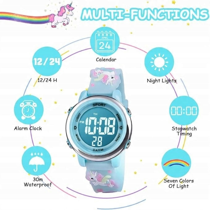 DIGITAL WATCH FOR GIRLS CHILDREN UNICORN LIGHT UNICORN LED Packaging status original