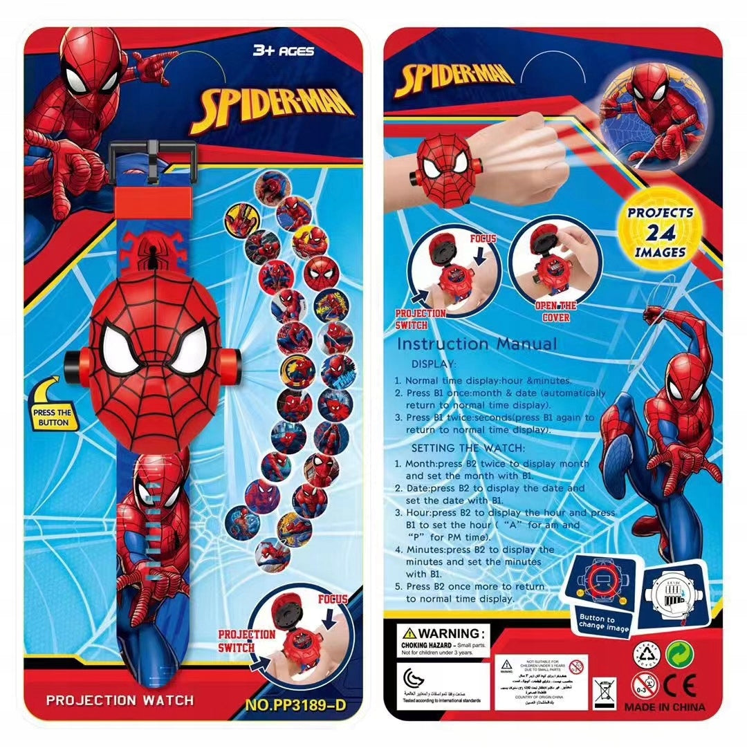 DIGITAL WATCH PROJECTOR HAND PROJECTOR SPIDERMAN SPIDER MAN SUPERHERO Manufacturer code SPIDERMAN/WATCH/KID