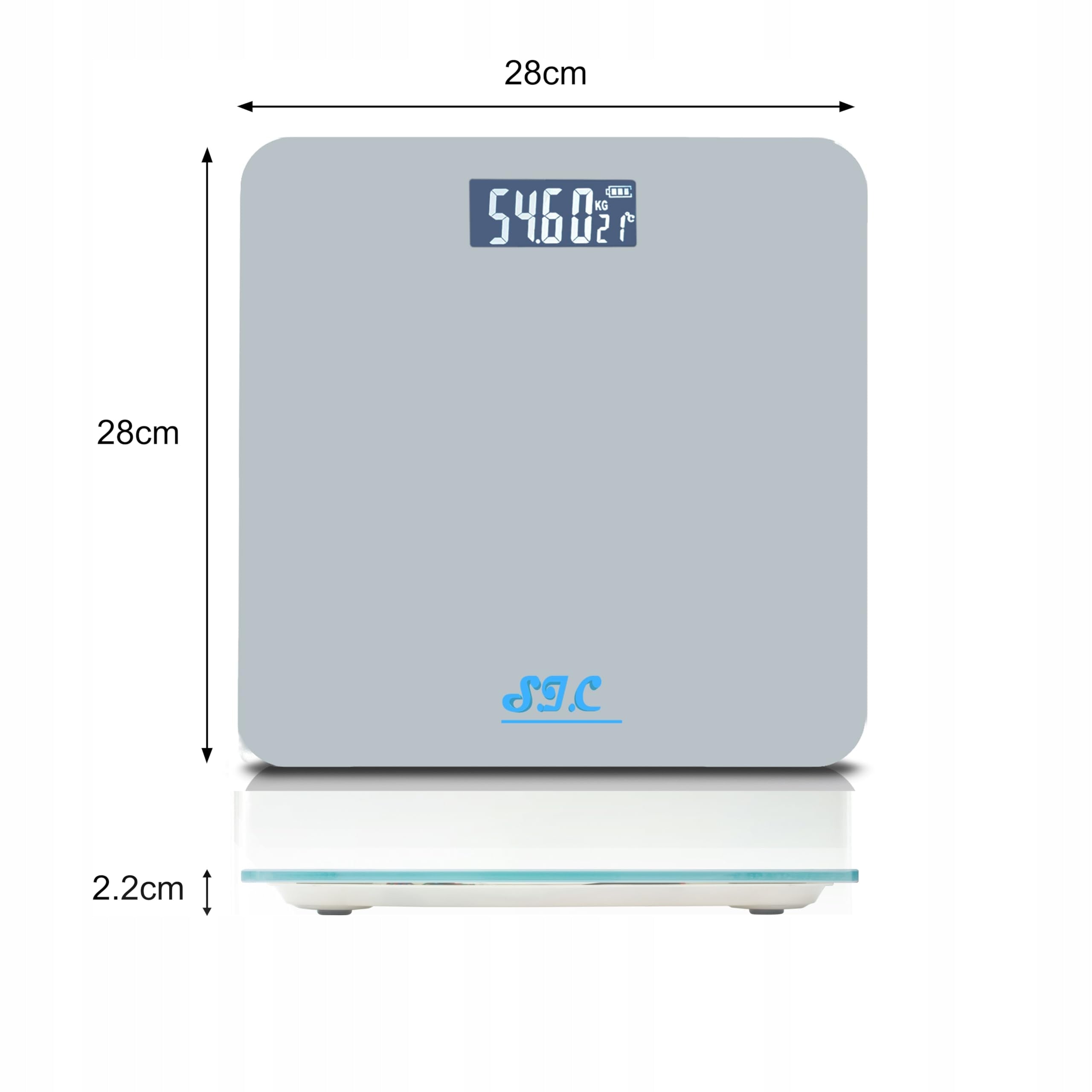 DIGITALE BATHROOM SCALE WITH LCD SENSOR TEMPERED GLASS 180KG GREY Brand no brand