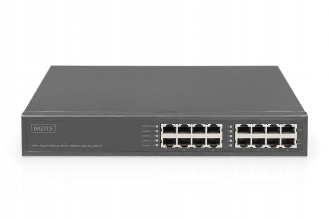 DIGITUS DN-95118 8-Port Ethernet PoE Injector 250W 802.3bt