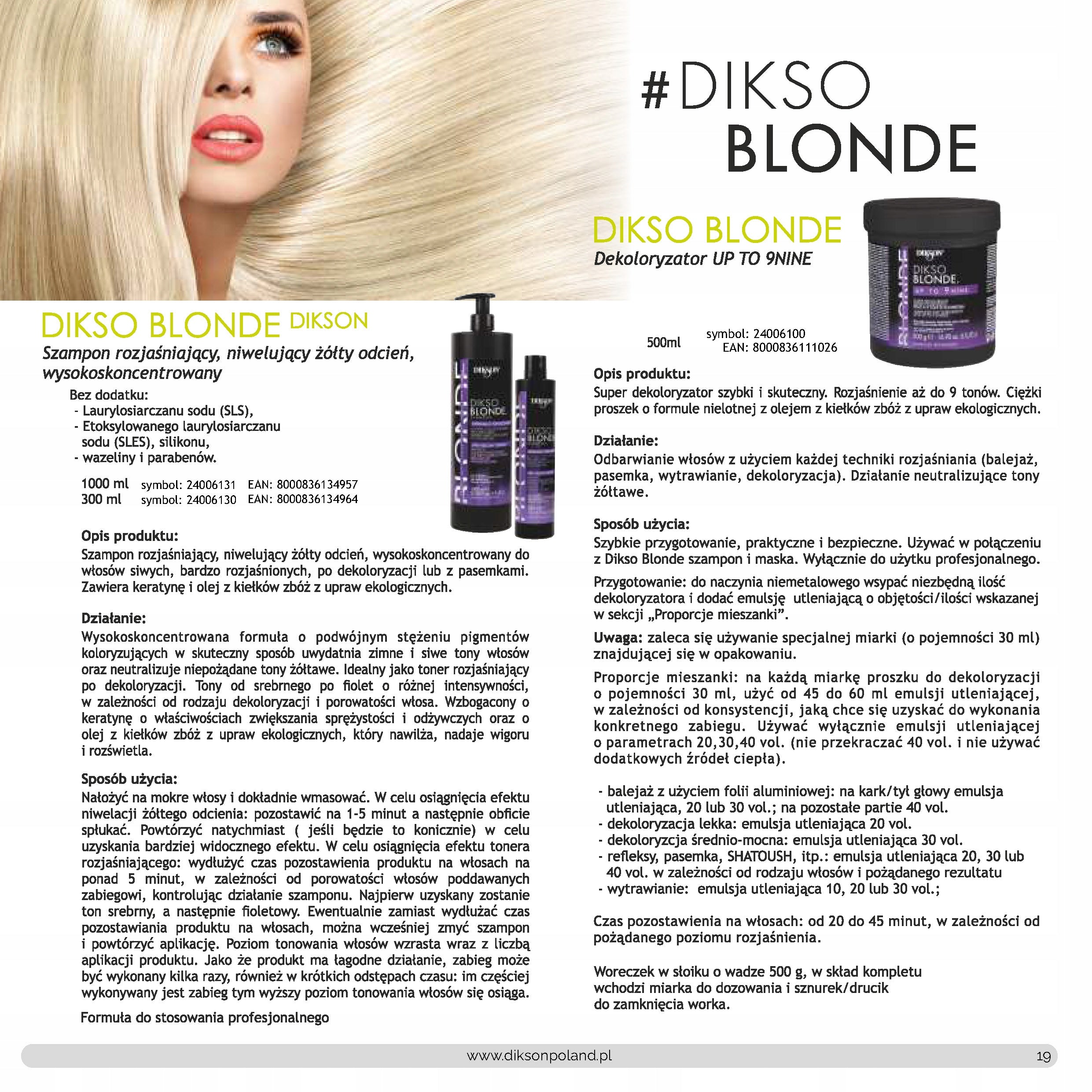 Shampoo Dikson Muster Blond, 300 ml 