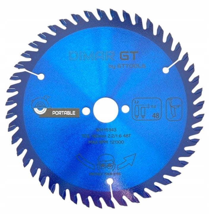 DIMAR SAW 160MM FOR WOOD LAMINATE HM 48 TEETH BLUE COATING MFS 90115343