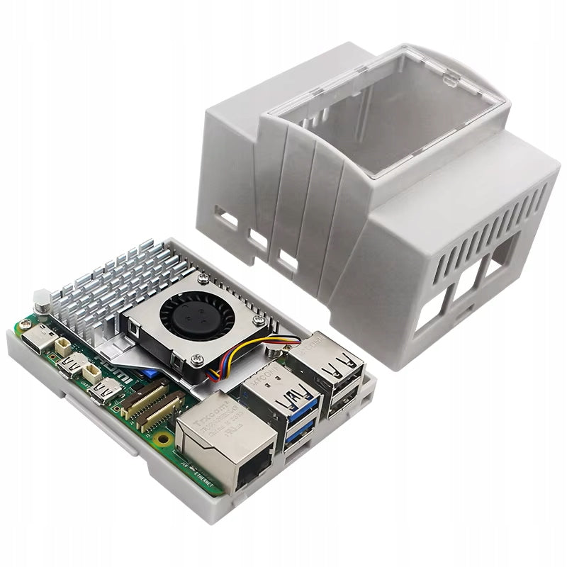 DIN rail housing for Raspberry Pi 5 ABS Manufacturer code OBD-028