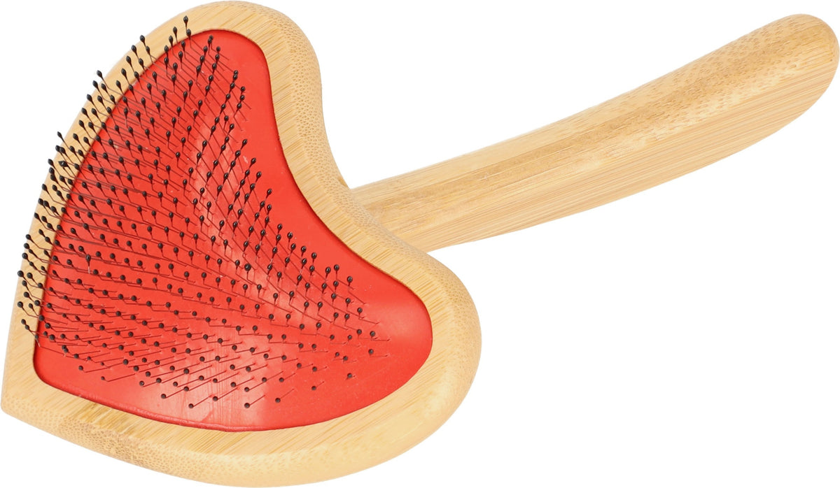 DINGO Heart brush with bamboo handle 18,5 x 10cm