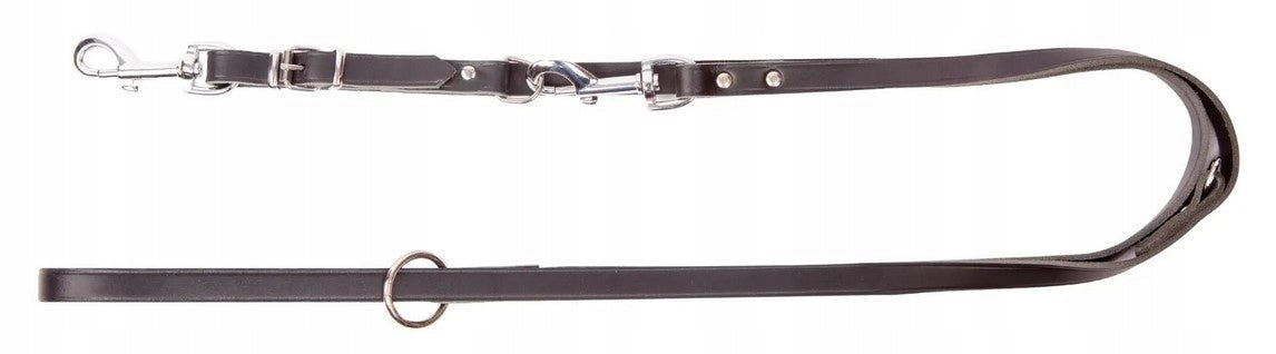 DINGO Leather lanyard extended riveted with replaceable carabiner. 1,5x200cm