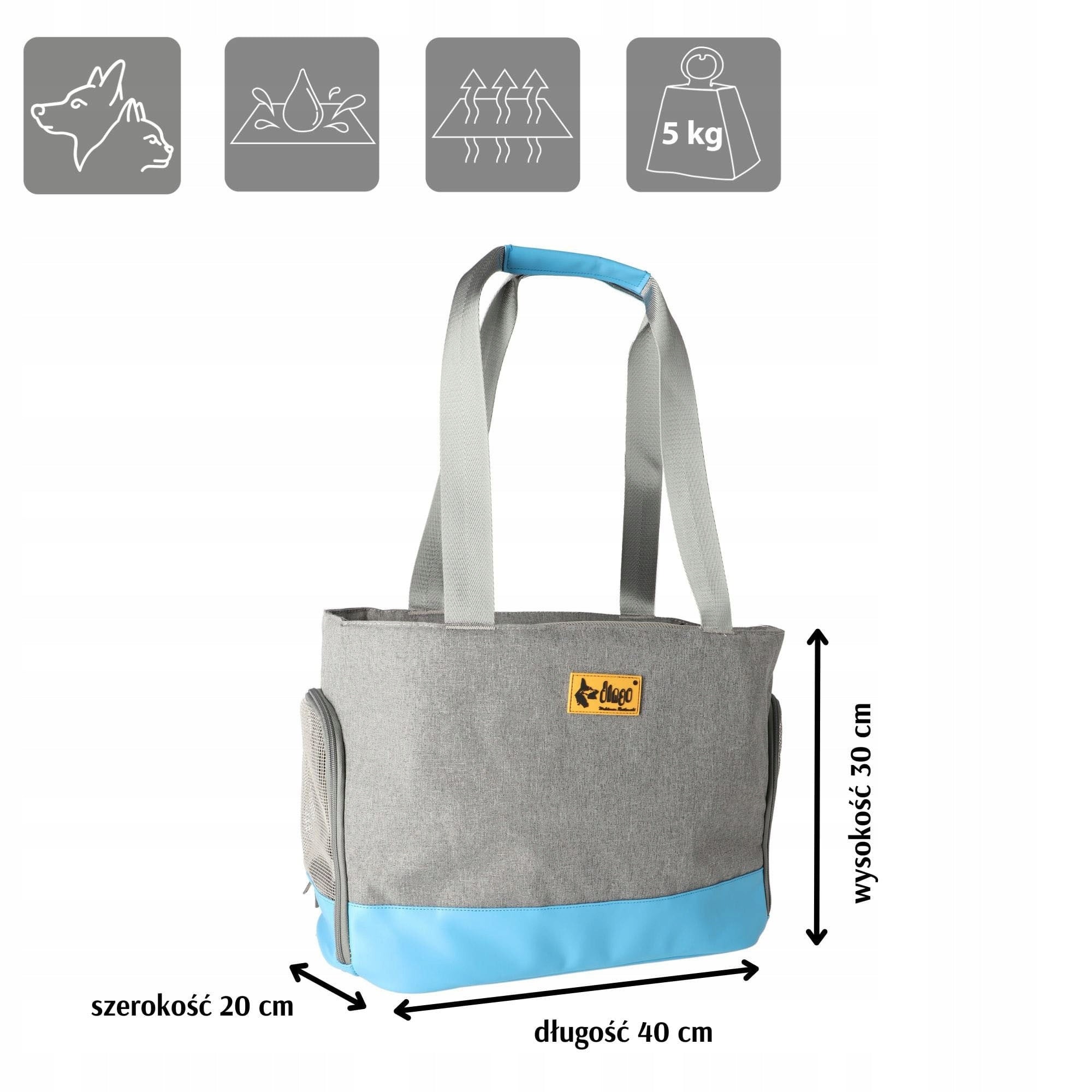 DINGO pet transporter 41 x 20 x 30 cm - blue Product height 30 cm