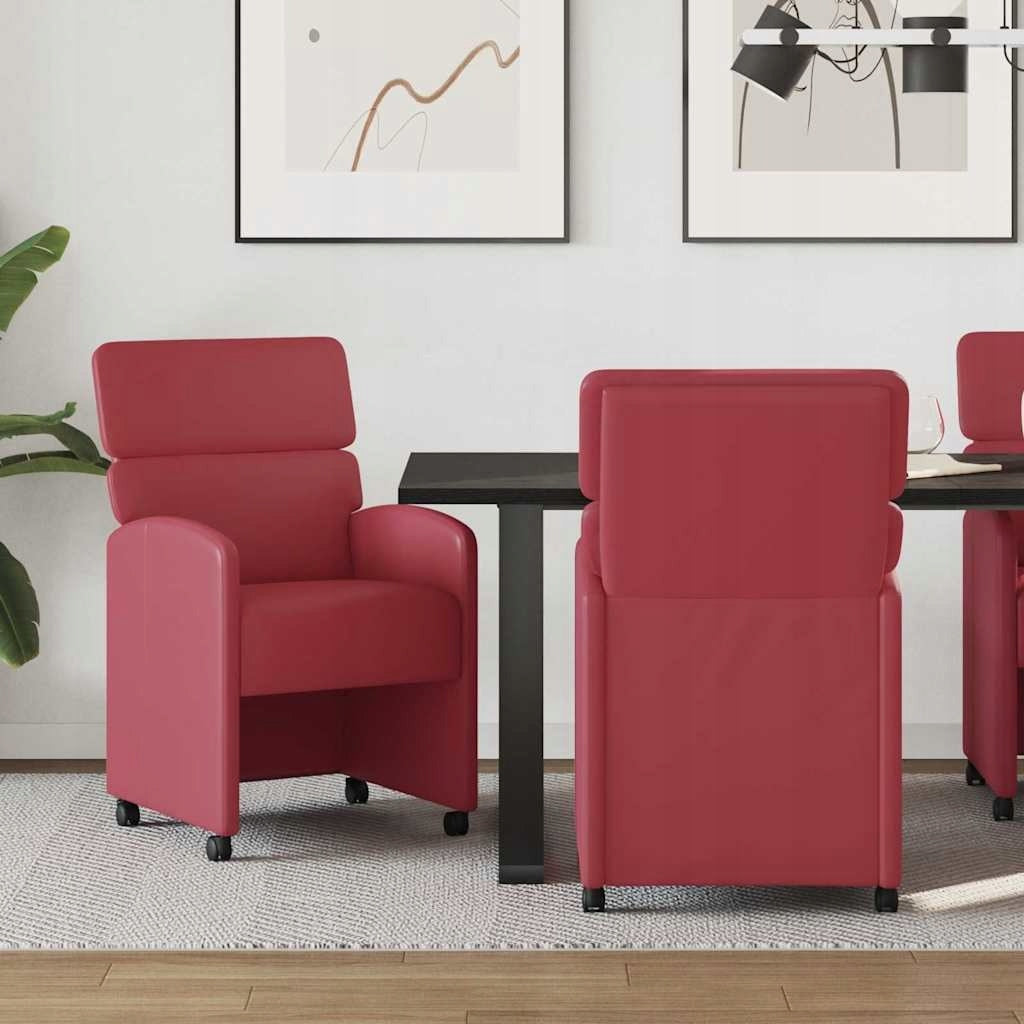 DINING CHAIRS ON WHEELS WITH WHEELS 2 EL. RED WINE Packaging status original