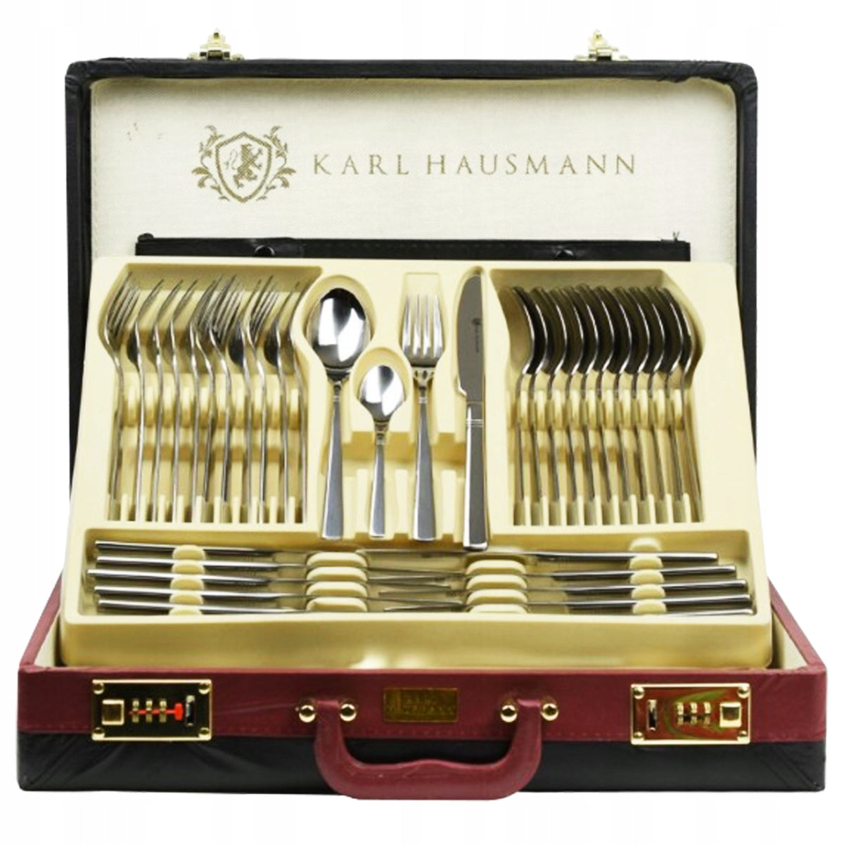 DINNER CUTLERY SOLID CUTLERY SET 72EL. SERVICE FOR 12 PEOPLE + SUITCASE