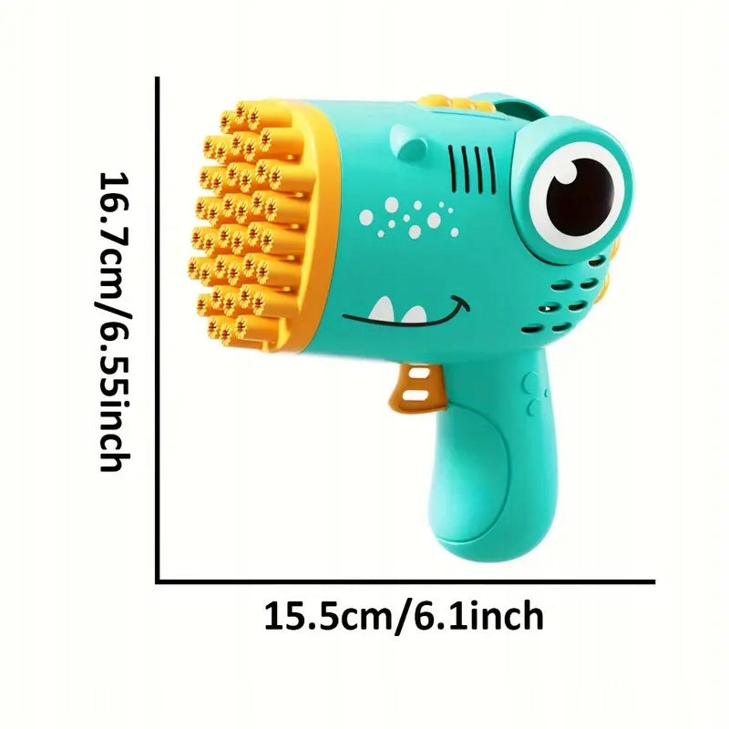 DINO BUBBLE GUN BATTERY OPERATED BUBBLE MACHINE + LIQUID+ 4x Rose BATTERIES Manufacturer code PISTOLET NA BAŃKI DINO + Baterie + 60ml