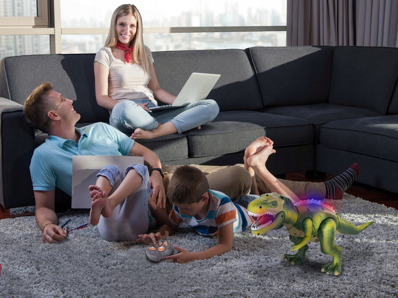 DINOSAUR MEGA HUGE INTERACTIVE T-REX REMOTE CONTROLLED WALKING ROARS XXL Manufacturer code 5901924223474