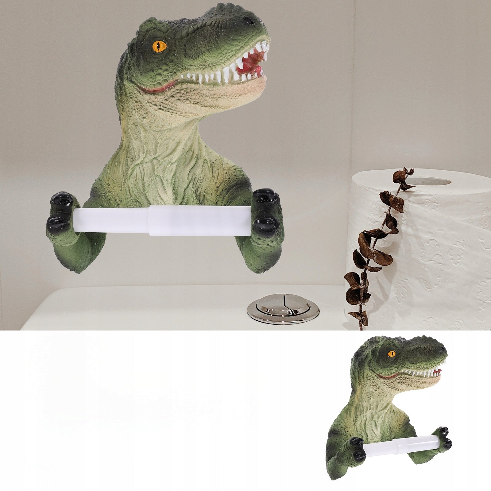 DINOSAUR TOILET HOLDER FUNNY BATHROOM STAND
