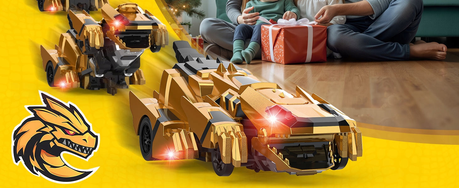 DINOSAUR TURNING INTO A CAR ROBOT GAME TOY TRANSFORMS Brand Bedee
