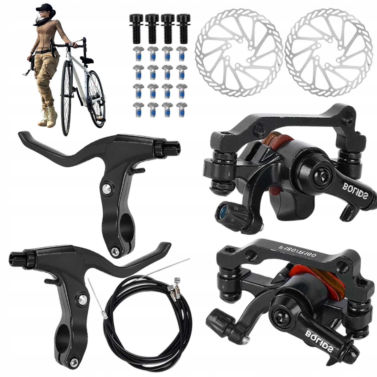 DISC BRAKE SET MTB BIKES 16*16CM BLACK