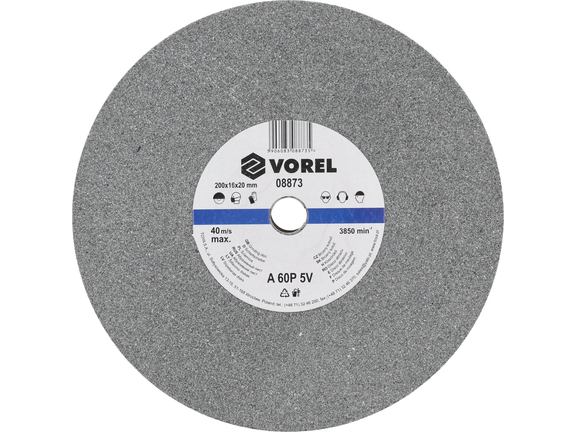 DISC FOR GRINDING TABLE. 200X16X20 08873 VOREL Brand Vorel