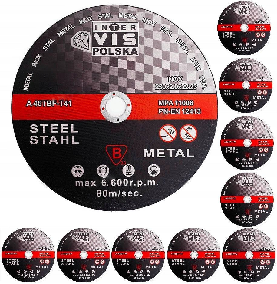 DISC METAL CUTTING DISCS 10 PCS 230x2.0 INOX STRONG - SET OF 10 Brand Inter-Vis