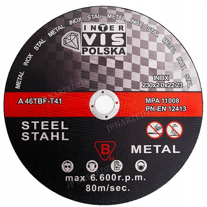 DISC METAL CUTTING DISCS 10 PCS 230x2.0 INOX STRONG - SET OF 10 Hole diameter 22,2mm