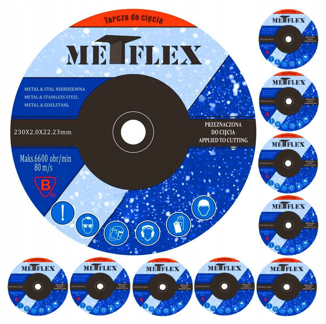 DISC METAL CUTTING DISCS 10 PCS 230x2 INOX STRONG - SET OF 10 Manufacturer code MTMC230-10