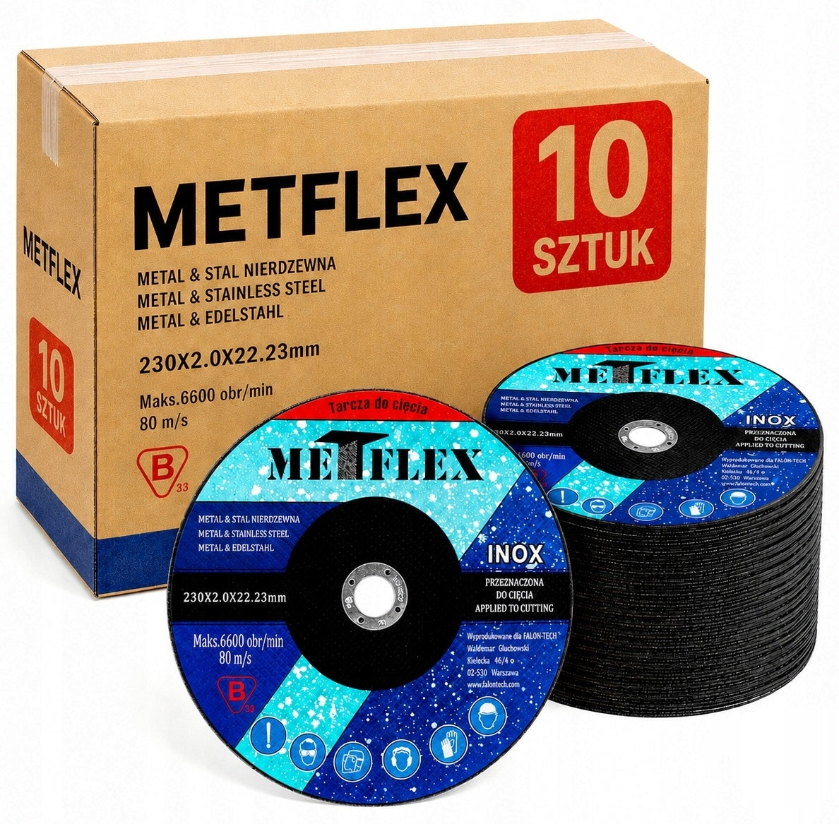 DISC METAL CUTTING DISCS 10 PCS 230x2 INOX STRONG - SET OF 10