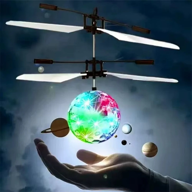 DISCO BALL FLYING TOY HAND CONTROLLED REMOTE BALL UFO DRONE LED Packaging status original
