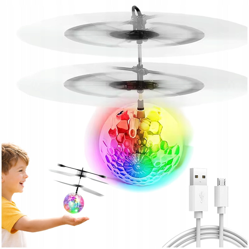 DISCO BALL FLYING TOY HAND CONTROLLED REMOTE BALL UFO DRONE LED