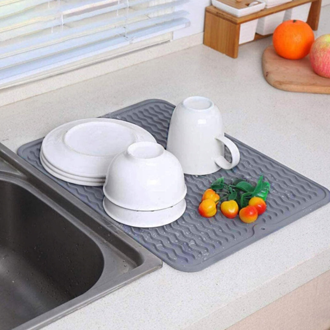 DISH CUP DRYING MAT 40x30 cm DRAINER SILICONE PAD Manufacturer code Silikonowa mata ociekowa do naczyń ociekacz