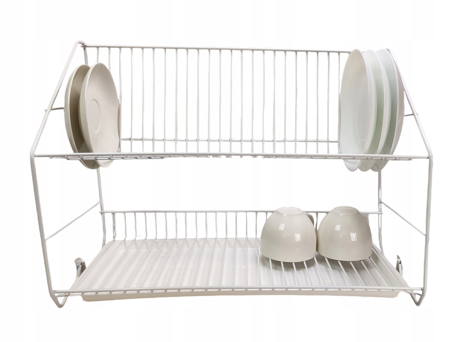 DISH DRAINER DRYER TWO-LEVEL WHITE DRYER WITH TRAY Brand Pro-Drut
