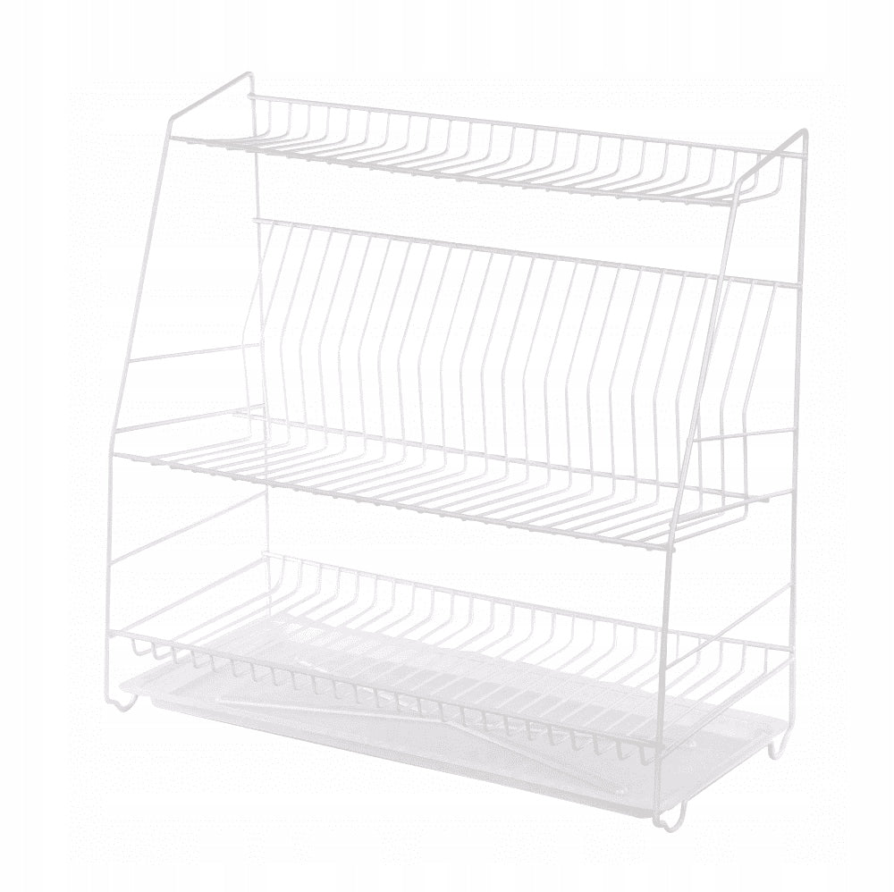 DISH DRYER 3-TIER 50CM WHITE WITH TRAY Manufacturer code 020402181