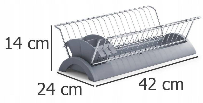 DISH DRYER DRAINER NARROW GREY ZELLER Color gray