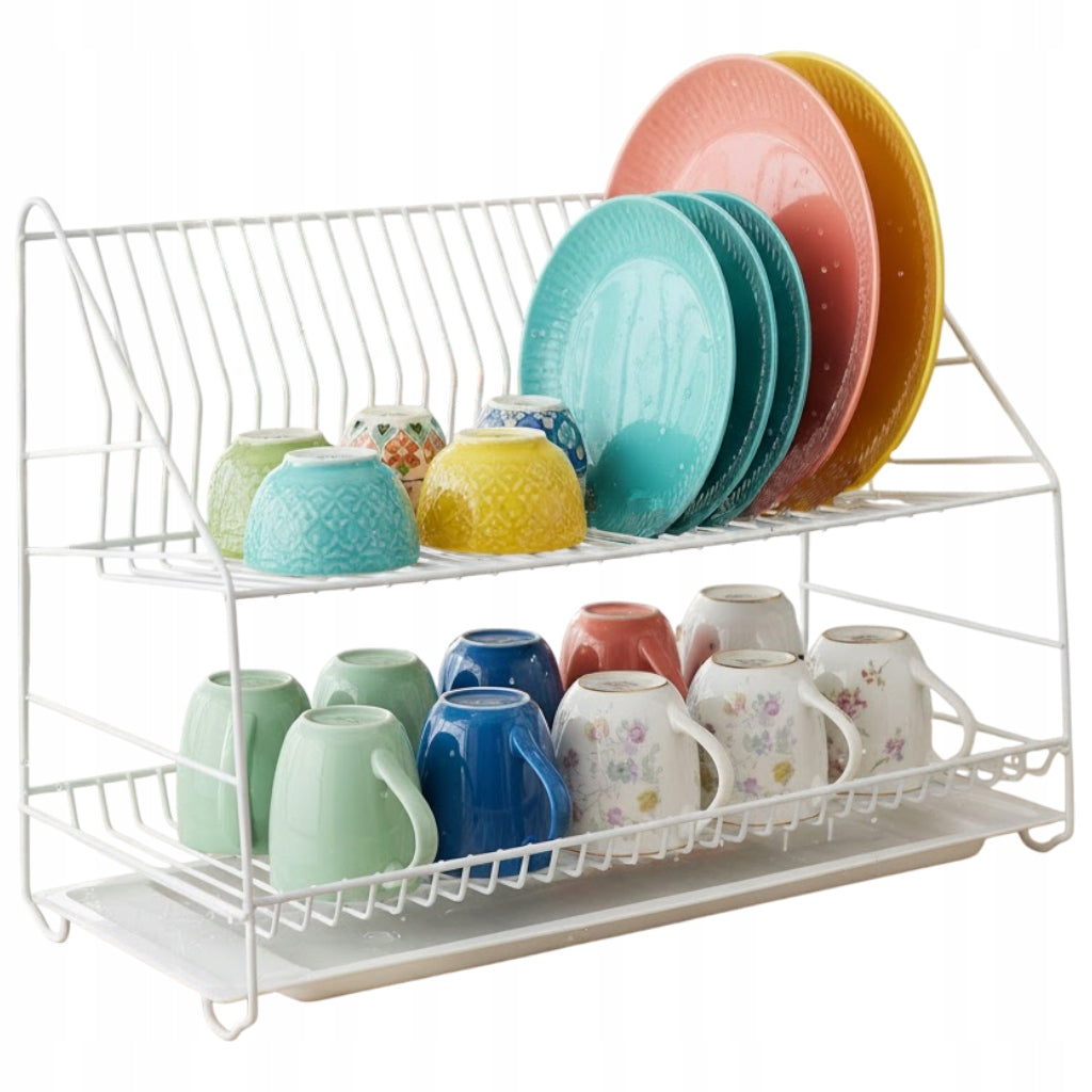 DISH DRYER HANGING DRAINER LARGE WHITE 50 CM STAINLESS