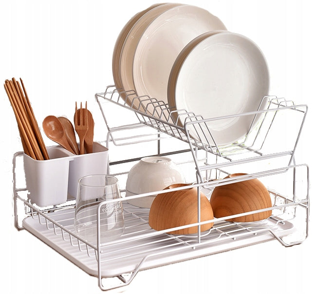 DISH DRYER STANDING WHITE TWO-LEVEL DRAINER WITH TRAY W Manufacturer code BB14984