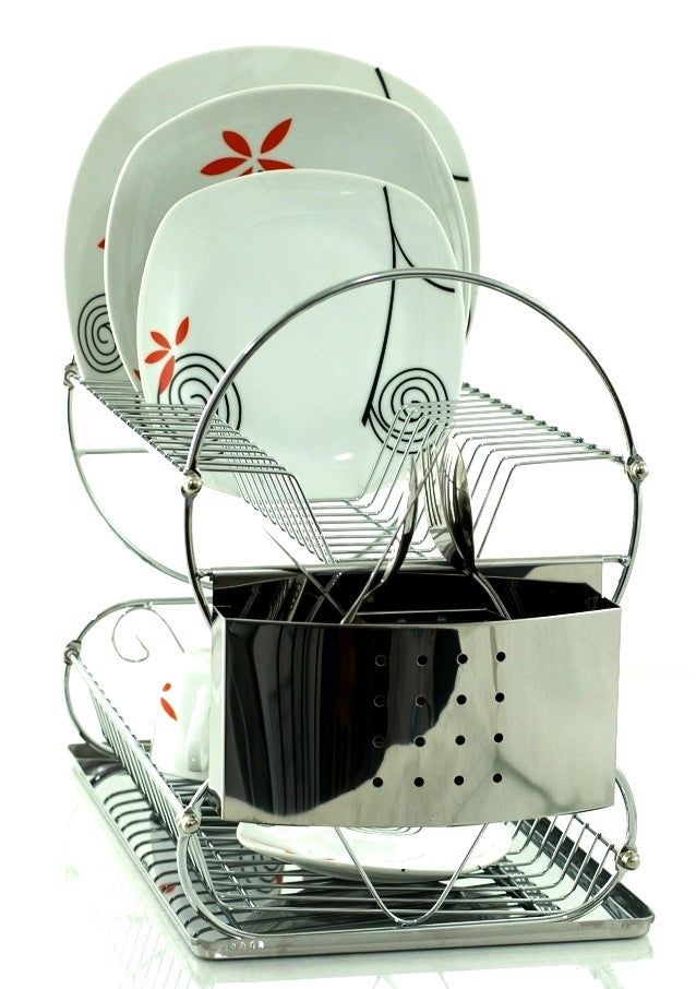 DISH DRYER TWO-TIER STANDING DRAINER 45 cm x 24 cm x 34 cm Brand Metlex