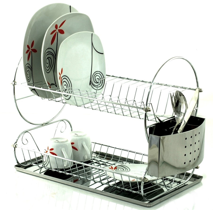 DISH DRYER TWO-TIER STANDING DRAINER 45 cm x 24 cm x 34 cm