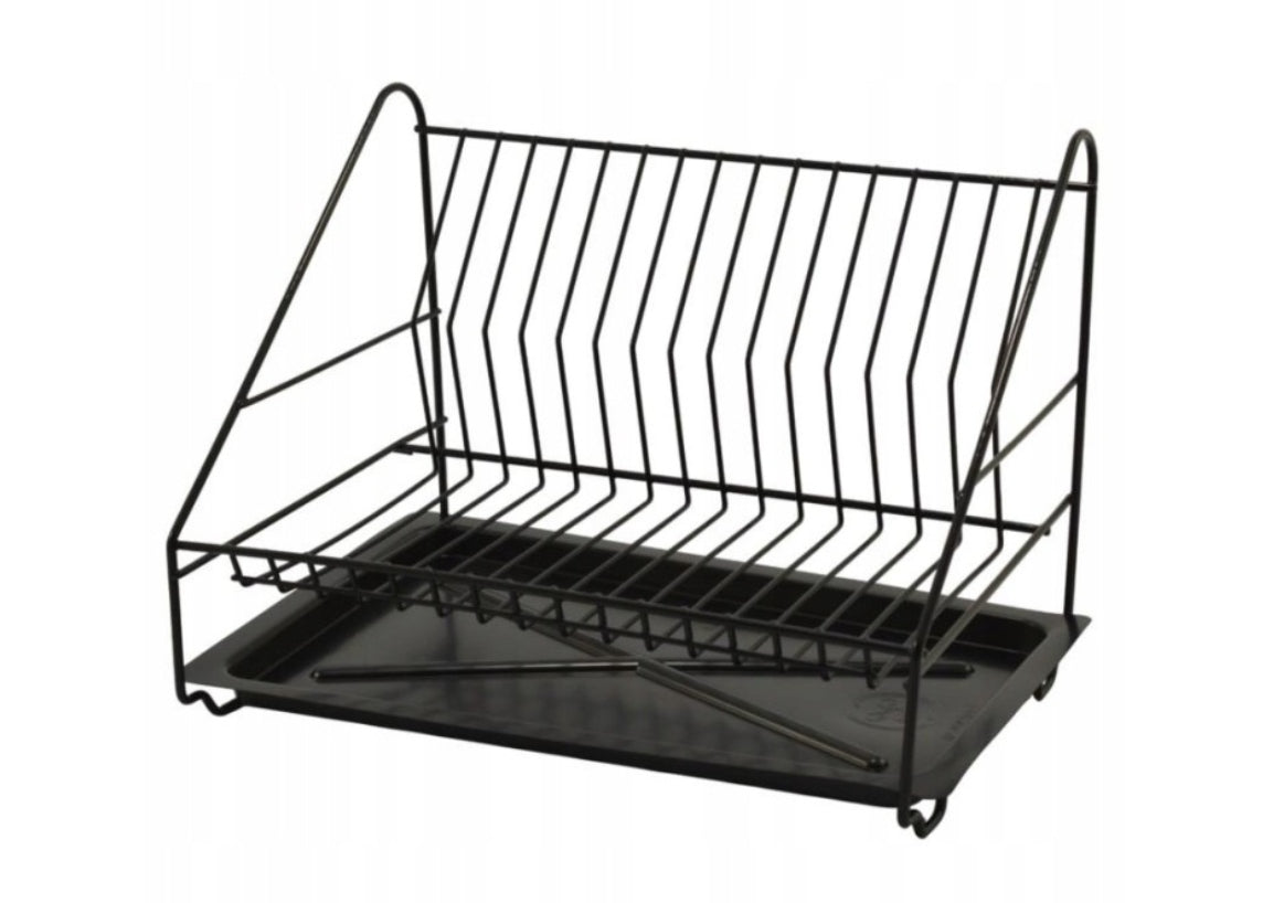DISH DRYER WITH STAND DRAINER BLACK 35x24 cm